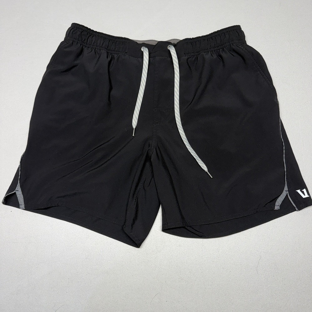 Vuori Trail Short 2.0 Mens Large Black Lined Performance Drawstring 6" Inseam